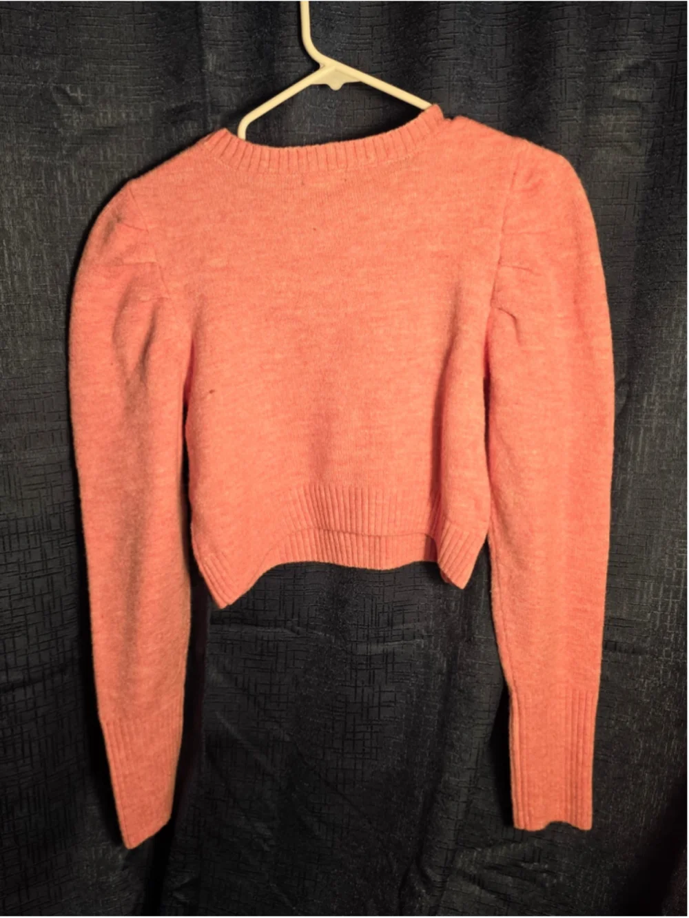 Women's Wild Fable Pink Crew Neck Puff Sleeve Cropped Sweater Size S preppy y2k